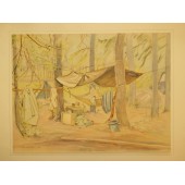 Obra de arte alemana de la 2ª Guerra Mundial: Feldgraue Romantik im Waldbiwak- Forestcamp in the Feldgrau 1941